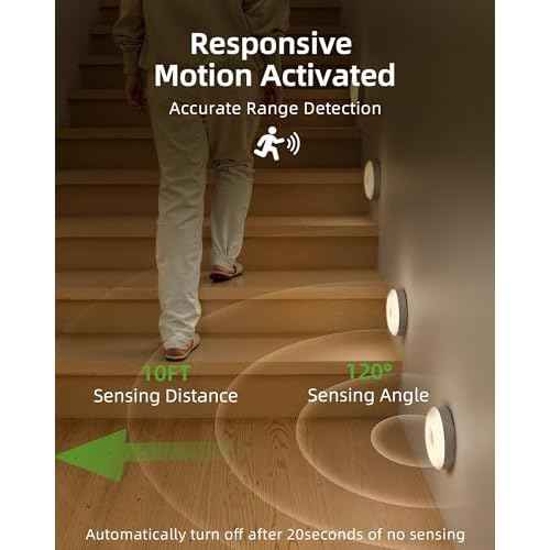 EZVALO 6-Pack Under Cabinet Lighting, Rechargeable Motion Sensor Puck Lights with Remote, 3 Color Temps &12 RGB Colors, Magnetic Stick on Light, Dimmable Under Counter Lights for Kitchen, Shelf, Stair