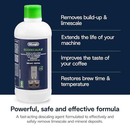 De'Longhi EcoDecalk Descaler, Eco-Friendly Universal Descaling Solution for Coffee & Espresso Machines, 16.90 oz (5 uses)