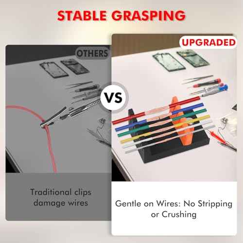 Adjustable Helping Hands Soldering - Solder Wire Holder Stand for Faster, Easier Solder - Third Hand Tool Holds 32-12 AWG Wire Securely, Easier Wire Splicing & Assembly