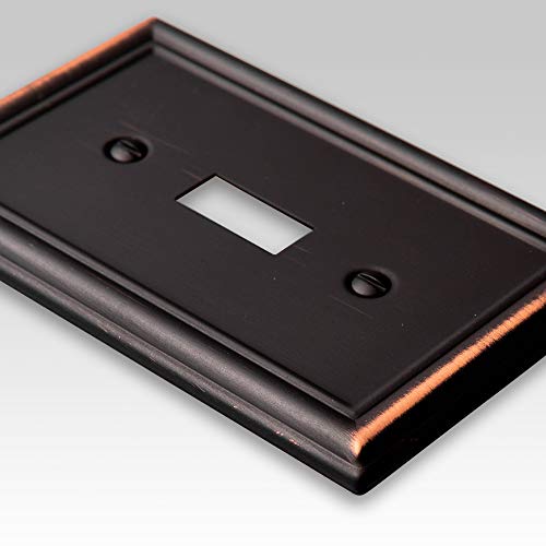 Amerelle 149TDB Chelsea Wallplate - Aged Bronze, 1 Toggle, Steel
