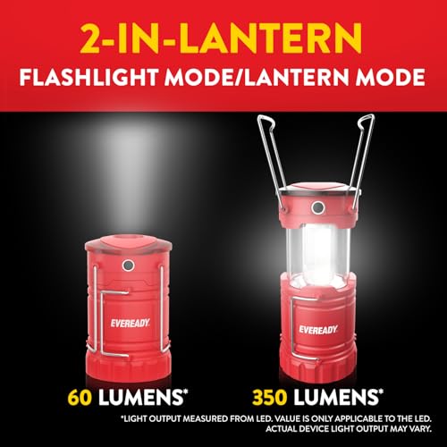 Eveready Red Collapsible LED Camping Lantern 3-Pack - Water-Resistant Emergency Lights