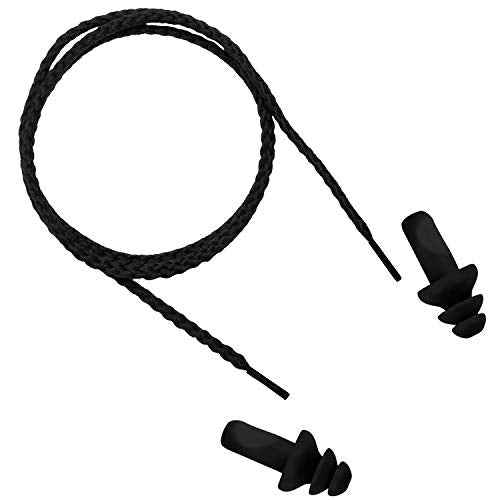 Bememo 20 Pairs Corded Ear Plugs Reusable Silicone Earplugs with String Shooting Range Swimming Noise Cancelling Reduction Hearing Protection for Sleep Work Construction