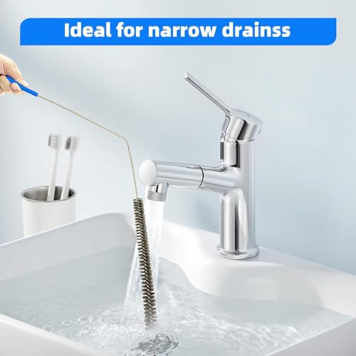 16.5-Inch Drain Cleaning Brush for Sink & Tub Hair Clogs - Home Plumbing Tool