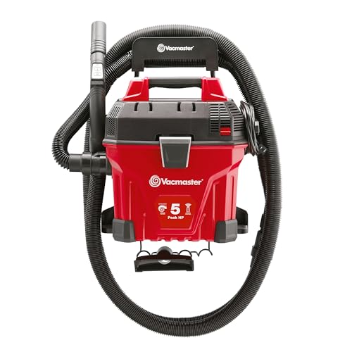 Vacmaster VWMB508 5-Gallon Wet/Dry Shop Vacuum with Remote Control, Red