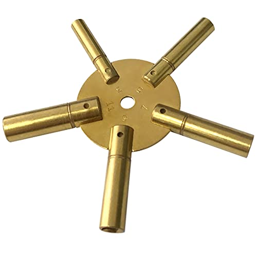 Jewellers Tools Clock Key Set with Winged Brass Spider & Star Pair, Sizes 2-11