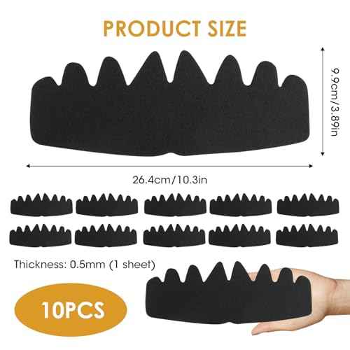10-Pack Black Baseball Cap Inserts, Flexible Washable Hat Shaper Liner for Snapback, Fitted, Trucker Caps, Reusable Hat Felt Shapers, Crown Support (Black)