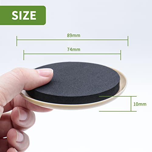 Covercorner 8 pcs 3.5-inch Beige Furniture Sliders for Carpet - Heavy Duty Moving Pads
