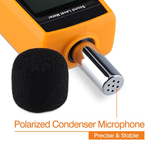XRCLIF Handheld Decibel Meter 30-130dB(A) with Backlight Alarm, Data Hold