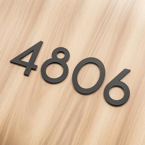 CecilyArts 3 Inch Black House Numbers Self-Adhesive Modern Mailbox Address Signs