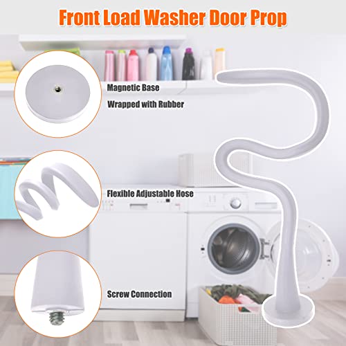 eHuangTools White Front-Load Washer Door Prop & Stopper, 6-in-1 Magnetic Holder with Flexible Hose