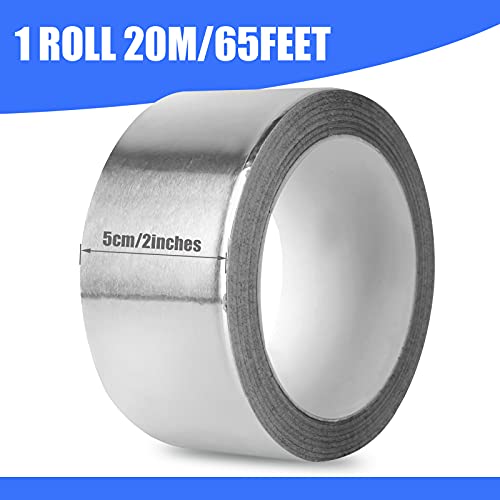 Romeda 2 Inch x 65 Ft Aluminum Foil Tape - Heavy Duty High Temp HVAC Sealing