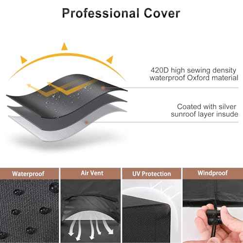 Mrrihand Central Air Conditioner Cover for Outside Units Waterproof Heavy Duty AC Unit for Outdoor Large AC Cover for Winter (24"X24"X30")