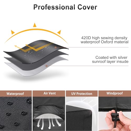 Black 30x30x32 Inch Heavy Duty Waterproof AC Cover for Outside Units - Mrrihand
