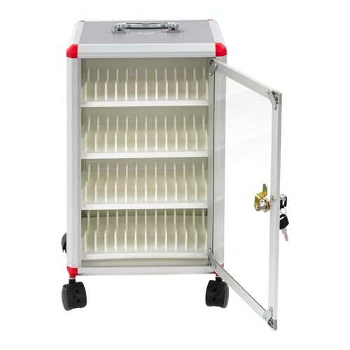 Juckeyroot Aluminum Alloy 48 Slots Mobile Phone Locker with Wheels & Handle