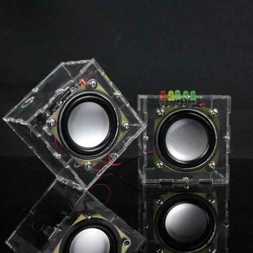 Transparent DIY Stereo Speaker Kit with LED Light Electronic Audio Amplifier ? a cool mini speaker suitable for home, school, and workshop soldering practice kits