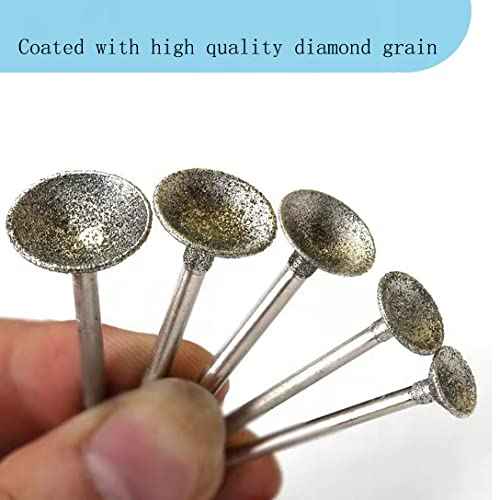 Luo ke Bowl Shape Diamond Burr - 3/32'' Shank Diamond Burs Wire Rounder Bits fits Rotary Tool (Pack of 13)