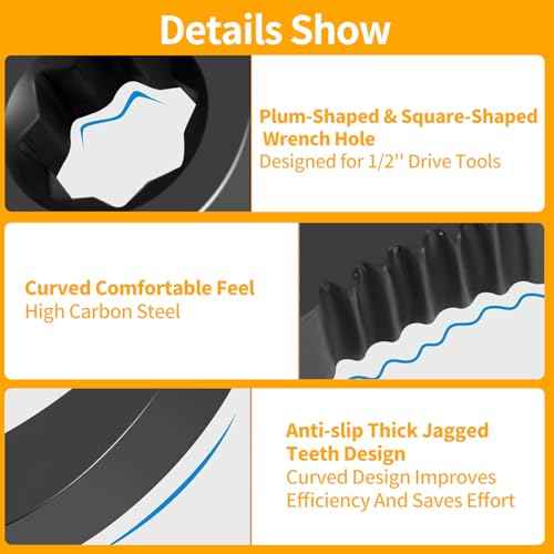 Pry Bar Wrench Adapter, 1/2'' Heavy-Duty Half Shaft Removal Tool, Universal Ratchet Pry Bar Attachment for Automotive Repair, Anti-Slip Crowbar Adapter Head with Professional Car Repair Kit