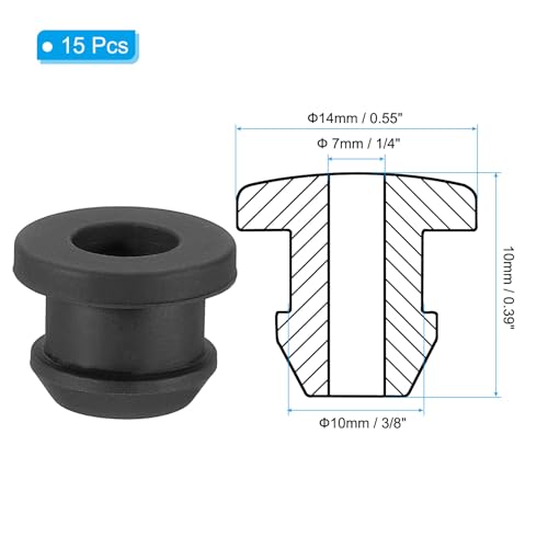 PATIKIL 10mm / 3/8 Inch Rubber Grommets Pack of 15 for Wiring Protection