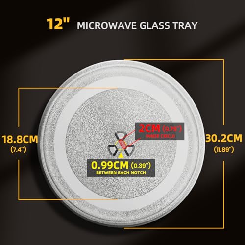 12" Microwave Replacement Turntables, Microwave Glass Plate Compatible with Replacement Part of W11367904/ W10337247/ AP6892124/ W11335034/ WPW10337247 etc – Dishwasher Safe