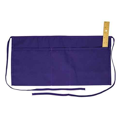 Iconikal 3-Pocket Waiter Watress Waist Serving Apron, Purple, 5-Pack