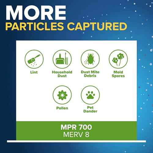 Filtrete 20x30x1 AC Furnace Air Filter, MERV 8, MPR 700, Tough on Pollen, Easy on Airflow, 3-Month Pleated 1-Inch Electrostatic Air Cleaning Filter, 4-Pack (Actual Size 19.880 x 29.880 x 0.8125 in)