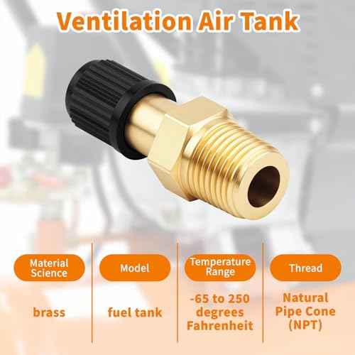 4 Set Gold 1/8 Schrader-Valve, Metal 1/8 Tank Valve, Brass Pipe with Air Compressor Tank with Sealing Caps/Anti-Corrosion Brass-NPT-Schrader-Valveing for Air Chuck, Semi Trucks Trailers