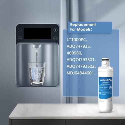 Waterdrop ADQ747935 LT1000PC Replacement for LG¢ç LT1000P¢ç/PC/PCS ThinQ¢ç Refrigerator Water Filter, LFXS26973S, LMXS28626S, LMWS27626S, LFXS28596S, ADQ74793501 and LT120F¢ç, 3 Combo