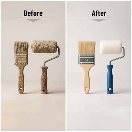 Bates- 8-in-1 Painters Tool, Wooden Handle, Stainless Steel Paint Brush Cleaner Tool, Paint Brush Comb