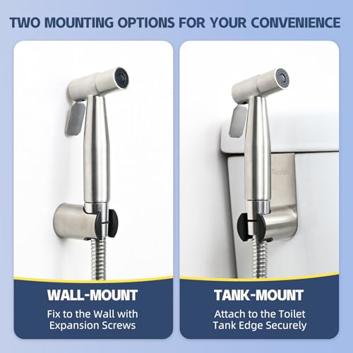 Vayzluiy Stainless Steel Handheld Bidet Sprayer with Adjustable Water Pressure