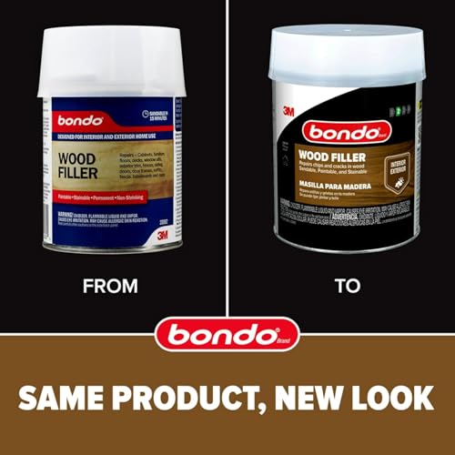 Bondo Wood Filler 30 oz with Hardener - 1 Ounce Quick Repair for Rotted Wood