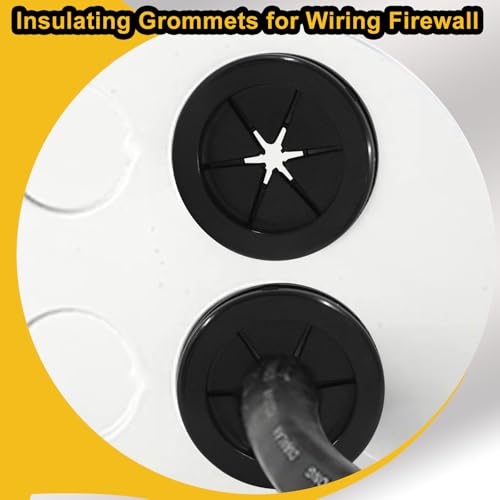1" ID 1 1/4" Drill Hole Rubber Grommets - Pack of 6 - Firewall, Cable Protection