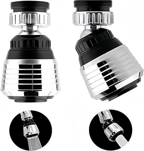 2 Pack 360° Swivel Faucet Aerators Water Saving Filter for Kitchen Sink