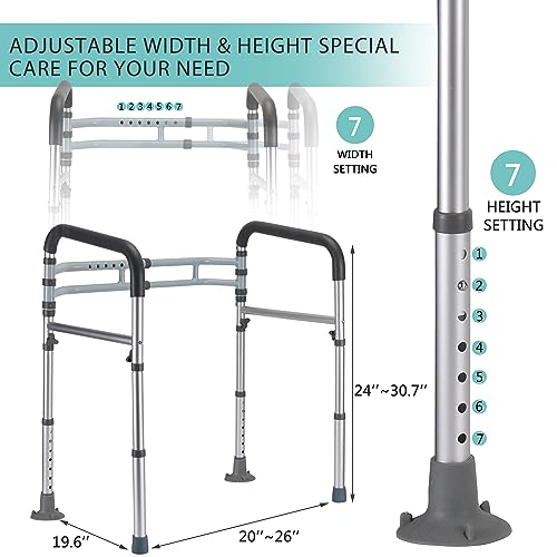 Lianjindun Gray Toilet Safety Rails - Adjustable Support for Elderly & Disabled