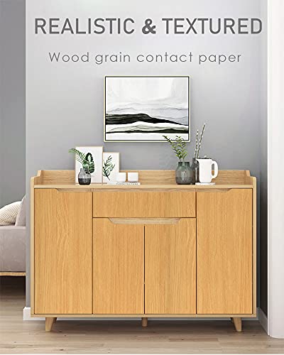 Sevalo Wood Grain Peel and Stick Wallpaper 17.7x118 Inches - Removable DIY Wall Decor
