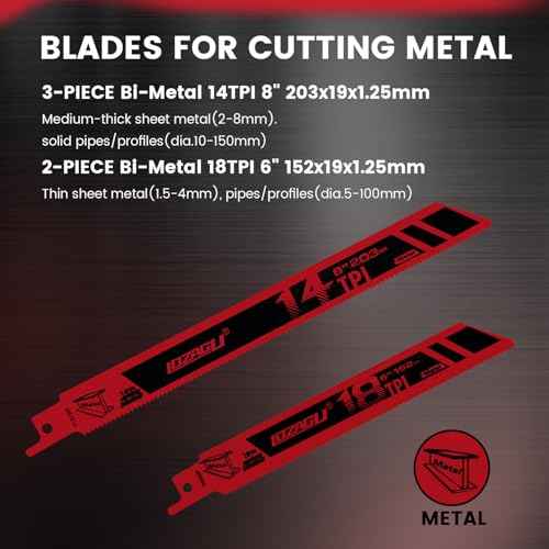 10-Piece Reciprocating Saw Blades Set, 6 to 9 Inch Metal/Woodcutting Saw Blades, Pruner Saw Blades