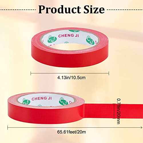 GORGECRAFT 3/4 Inch x 65.6ft Bookbinding Repair Tape Red Fabric Tape Adhesive Duct Tape Safe Cloth Library Book Seam Sealing Craft Tape for Bookbinders Hinging Sofa Cord Cable Webbing Repair