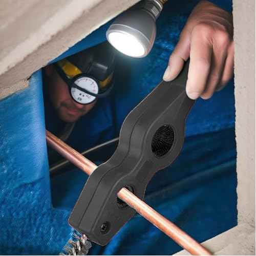 4-in-1 Copper Tubing Brush 1/2 in and 3/4 in Copper Pipe Cleaner Inner & Outer Thread Coppers Tubing Wire Brush for Brazing, Plumbing, Soldering 2 Pack(Black)