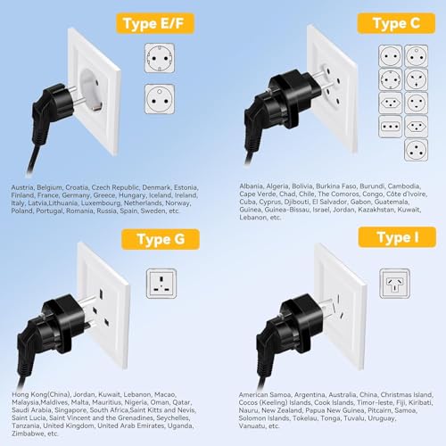 HYTED Black 1600W Travel Voltage Converter 220V to 110V for US Appliances