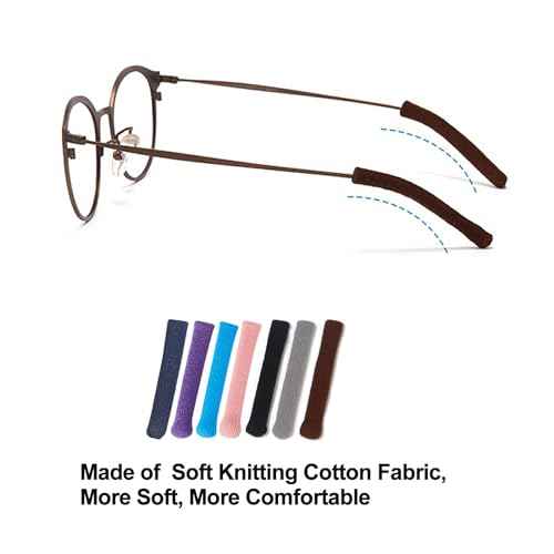 Upgrade Soft Knitting Cotton Eyeglasses Ear Grips, Eyeglasses Temple Tips Sleeve Retainer, Anti-Slip Elastic Comfort Glasses Ear Cushion for Glasses Sunglasses- Eye glasses Ear Cushions (3pairs Black)