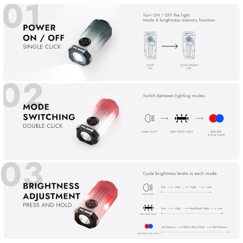 WUBEN E2-Black Mini EDC Rechargeable LED Keychain Flashlight