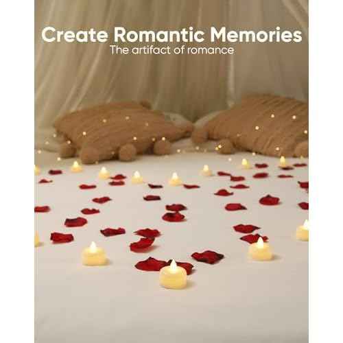 Amagic 12/24/50/100/150Pack Flameless LED Tea Lights Candles Battery Operated, Electric Fake Tealight Candles for Votive, Halloween, Christmas, Home Decor, Wedding, Table Decor (12Pack)