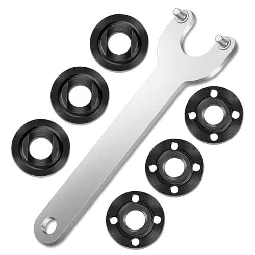 7PCS Angle Grinder Nut Angle Grinder Flange Wrench Kit, 5/8-11 Flange Metal Lock Nut, Compatible with DeWalt, Milwaukee, Makita, Metabo, Bosch, Ryobi, Black & Decker 4.5" 5" Grinder Parts