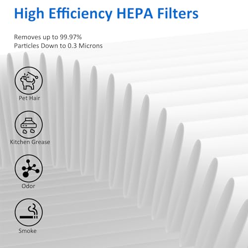 MK06 MK01 True HEPA Replacement Filter 3 Pack Compatible with AROEVE MK01 MK06A MK06A VOOPNU DH-JH12 DH-JH01 Tolife TZ-K1 FreAire KN6391