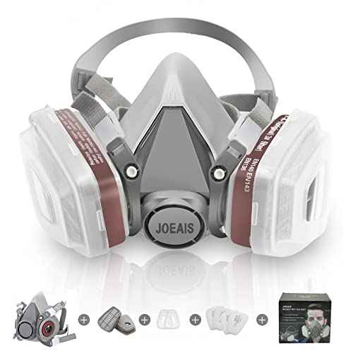 Full Face Respirator Mask, 6800 Reusable Respirator Mask with Filters 60921, Anti-fog, Ideal for Paint, Spray, Dust