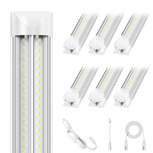 ELEKICO 100W 8FT LED Shop Lights Pack of 6 - Ultra Bright Commercial Grade