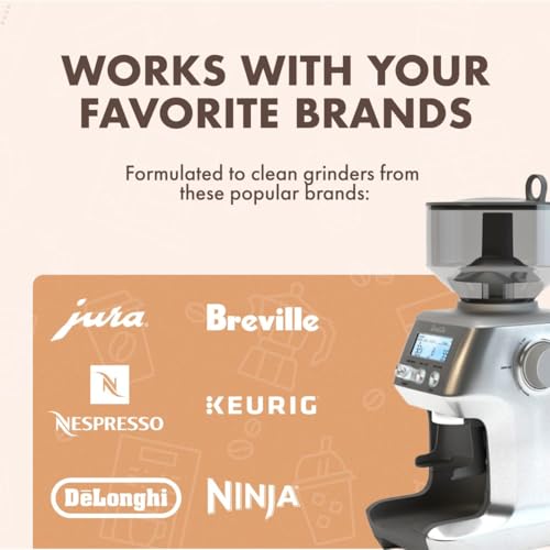 Urnex Grindz Professional Coffee Grinder Cleaning Tablets 430g - All Natural Gluten Free