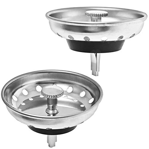 Stainless Steel Kitchen Sink Strainer & Stopper Set - 3.5 Inch Fits Standard Drains