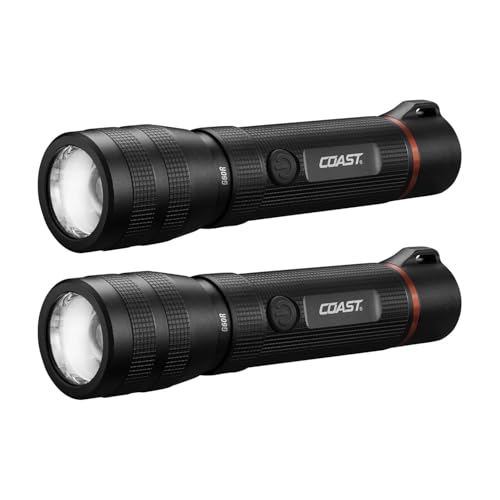 Coast G60R 1000 Lumen Rechargeable Waterproof LED Flashlight 2-Pack