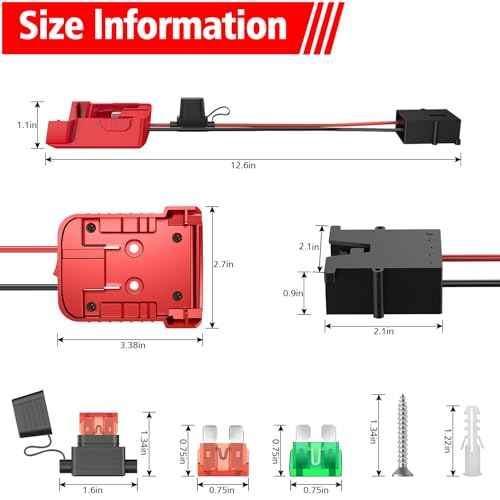 Power Wheel Adapter for Milwaukee 18V Battery | 12V Ride On Toy Battery Converter & Power Dock Connector | Upgrade Kit with 40A Fuse Holder, 12AWG Wire Harness