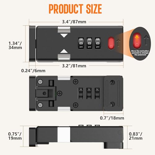 Keyless Cabinet Lock,Cabinet Password Locks with Luminous,3-Digit Combination Door Lock for Drawers, Barn Door, Bathroom, Outdoor, Closet, Fence,Protect Privacy(2PCS,Black)